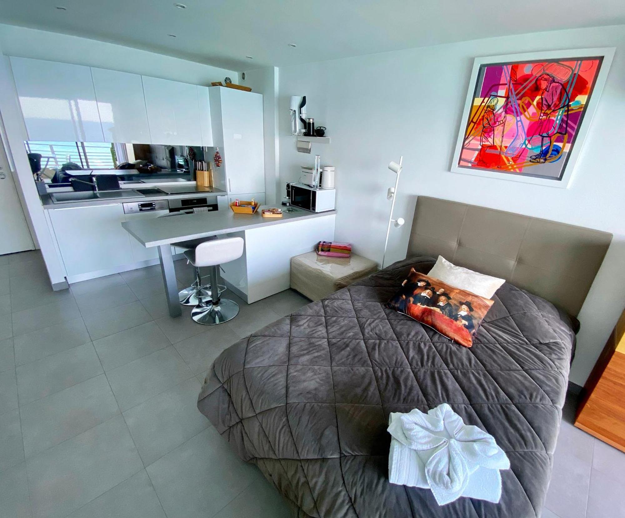 شقة Sea View Studio, Huge Terrace On The 4Th Floor مينتون المظهر الخارجي الصورة